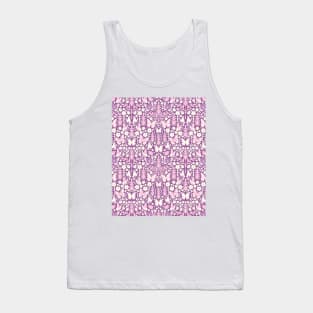 BUTTERFLY DAMASK GEOMETRIC BOTANICAL FLORAL PATTERN PASTEL PURPLE LILAC Tank Top